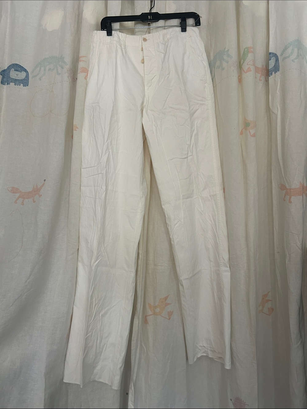 Bottega Veneta Cream Straight-Leg Pants 42